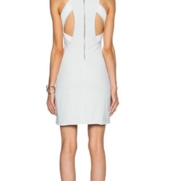 HELMUT LANG Light Grey Mesh Accent Back Cutout Dress - Picture 4 of 5
